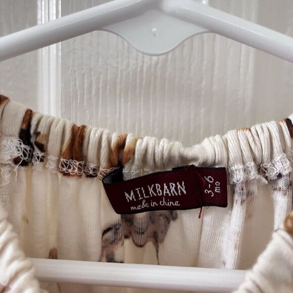 Milkbarn Natural Dog Organic Cotton Dress Girls Size 3-6 Months - Picture 6 of 9